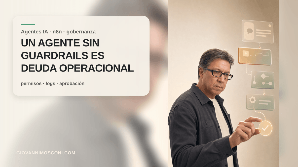 gmosconi's tweet photo. Un agente conectado a herramientas internas no es un chatbot.

Es infraestructura operacional.

La pregunta no es solo “qué puede hacer”.

Es:

qué permisos tiene,
qué registra,
cuándo se detiene,
cuándo pide aprobación,
cómo se audita. https://t.co/F229XW5TQc