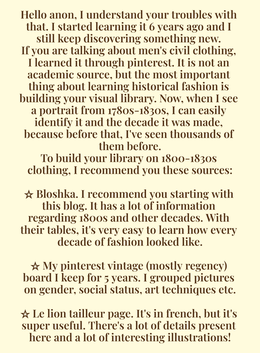 sleepyhind's tweet photo. Bloshka: https://t.co/q07Rd4nM46
My vintage board: https://t.co/IbmeLv1EW8
My favorite Le lion tailleur's board with clothing grouped by decades: https://t.co/xqYMcTVFZM

I hope this will be a good start for you!💛 https://t.co/qMevBYZhwI