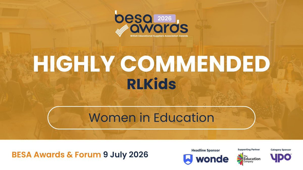 besatweet's tweet photo. ⭐️ Our judges would also like to highly commend the work of RLKids for the Women in Education Award. They were impressed by their focus on authentic, localised impact, and fierce dedication to supporting marginalised communities to thrive. Congratulations!

#BESAAwards2026 https://t.co/JSiAFWMIdF
