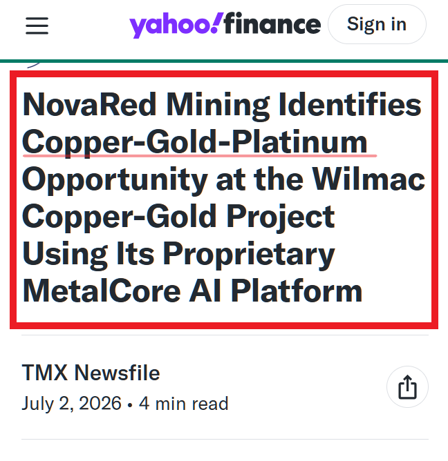 thatrayn's tweet photo. Other copper investors are looking at the same problem.

Where does future supply come from?

AI data centers need power. Power needs grid upgrades. Grid upgrades need copper. EVs, renewables, defense, and manufacturing keep adding more demand on top.

That is why NovaRed Mining Inc. $NRED / $NREDF stays interesting.

Wilmac gives the copper-gold exploration angle in British Columbia. MetalCore adds AI-driven targeting. North American critical minerals add the bigger policy layer.

The question is no longer whether copper matters.

The question is who finds more of it.

Just sharing my market thoughts, not a suggestion.

$COIN $MARA $MSTR
