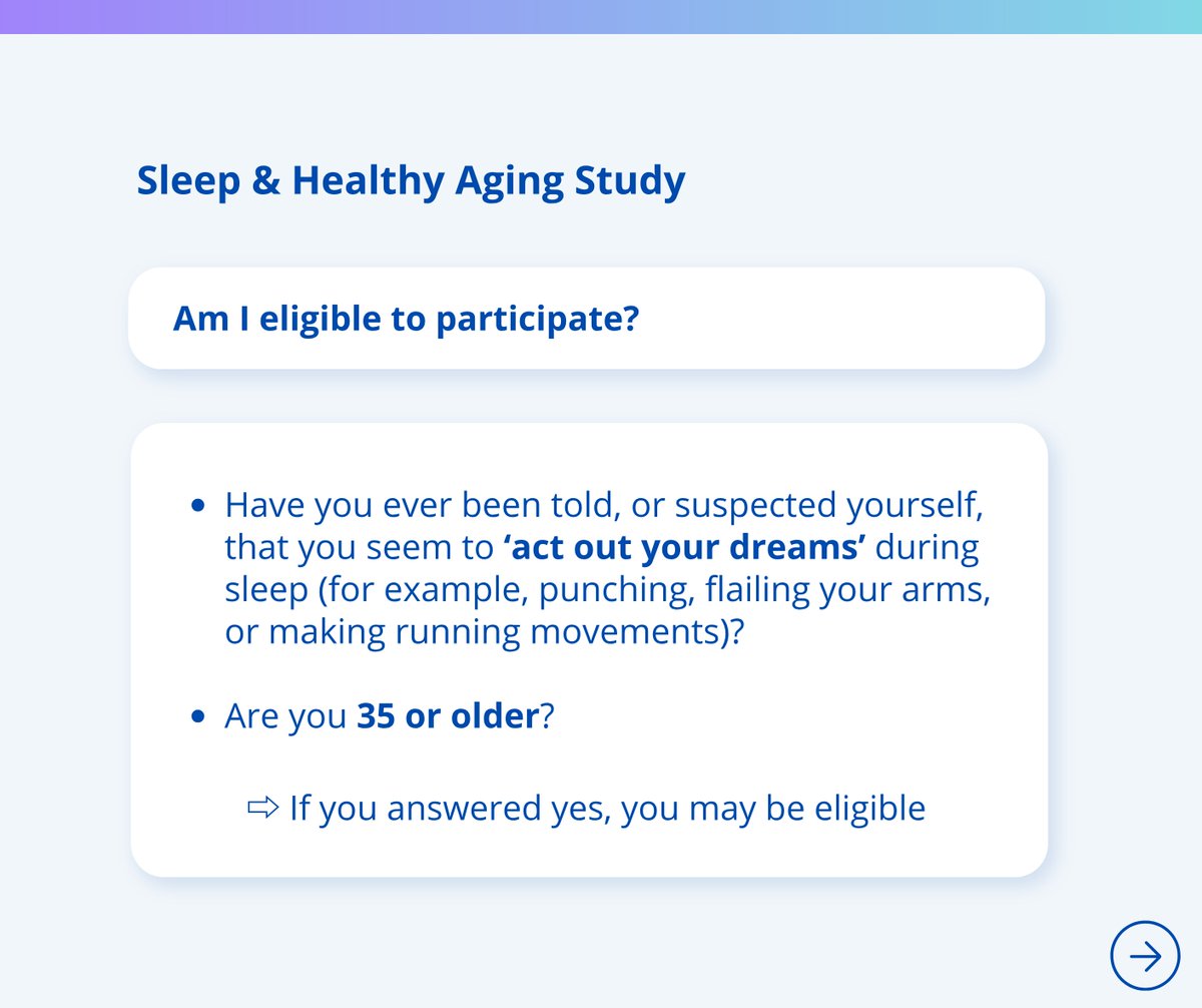 SHAS_study's tweet photo. 🧠💤 Sleep &amp; Healthy Aging Study
We aim to explore the associations between sleep, REM Sleep Behavior Disorder (RBD) and neurodegenerative disorders such as Parkinson’s disease.
#RBD #remsleep #remsleepbehaviordisorder #parkinsons #lewybodydementia #AASM #APDA #LBDA https://t.co/p2ecZqBwiB