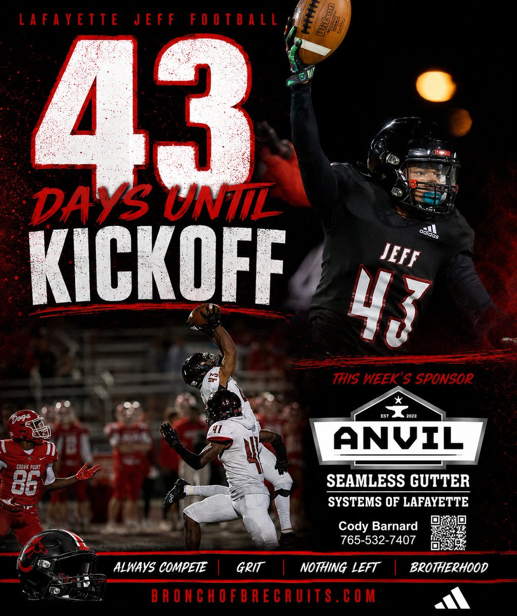 LJBronchoFB's tweet photo. LJFB alumnus and @MU_BigBlueFB safety @jaymeson_ makes the cover of our countdown to kickoff.  Jaymo made some HUGE plays to help us secure the 2022 sectional championship. This dude bleeds red and black!

#AGNB #LJ4l https://t.co/yNosS9BqBQ