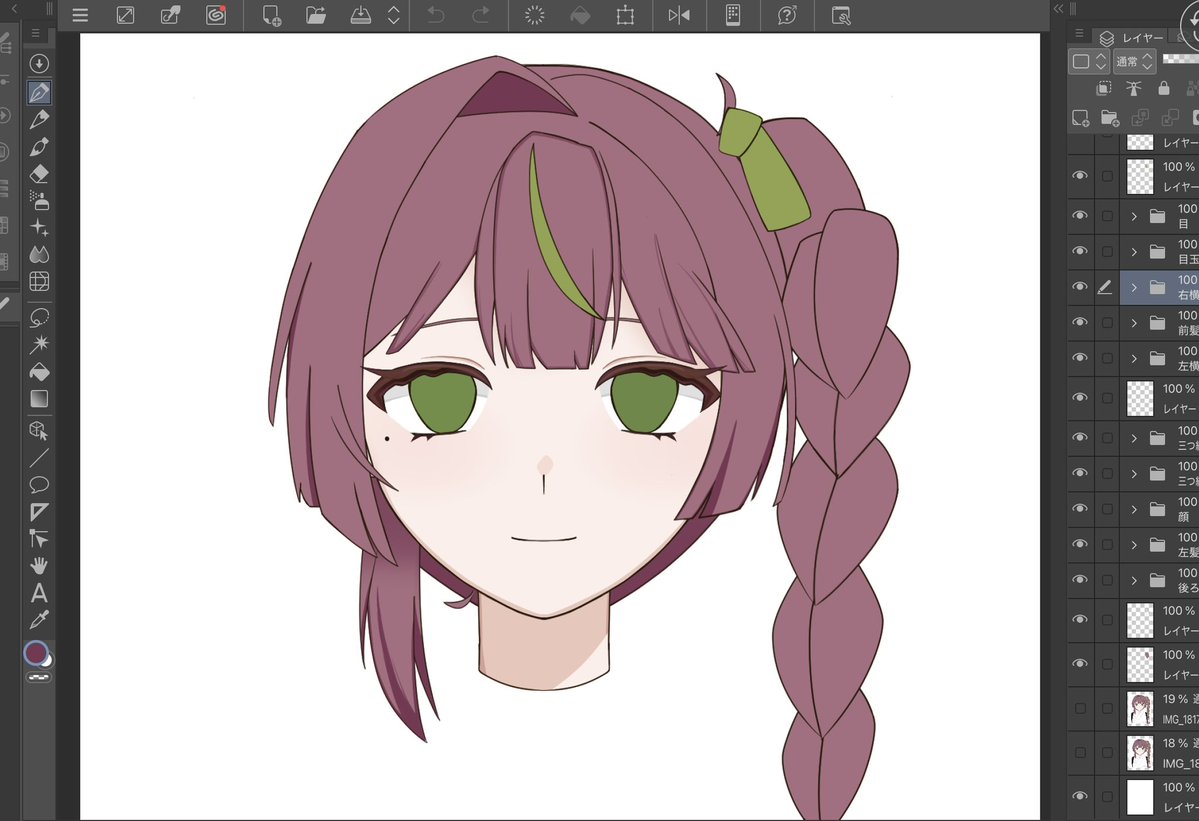 chen_rinnei's tweet photo. ベタ塗り完成！髪の描き込みが難しい… https://t.co/K3KorqR8RV