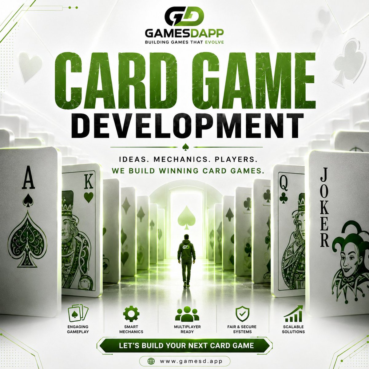 GamesDapp's tweet photo. โ ๏ธGreat card games aren't built by chance.
They're built with smart mechanics, secure systems, real-time multiplayer, and experiences players love.
Build your next card game with #GamesDApp.
๐https://t.co/AlsOaAoUqq
#CardGameDevelopment #GameDev #Gaming #MultiplayerGames https://t.co/VoGC28wLjN