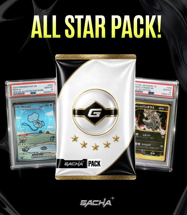 gacha_game_'s tweet photo. NEW POKEMON ALL STAR PACK ✨

From Charizard, Pikachu, Mewtwo, and Gengar, and more—this pack is built around some of the most iconic graded cards in the hobby.

Giveaway to celebreate:
1. Like
2. Comment
3. RT

Winner announced in 12 hrs ⏰

Every Pokémon icon in one pack — the All Star Pack.