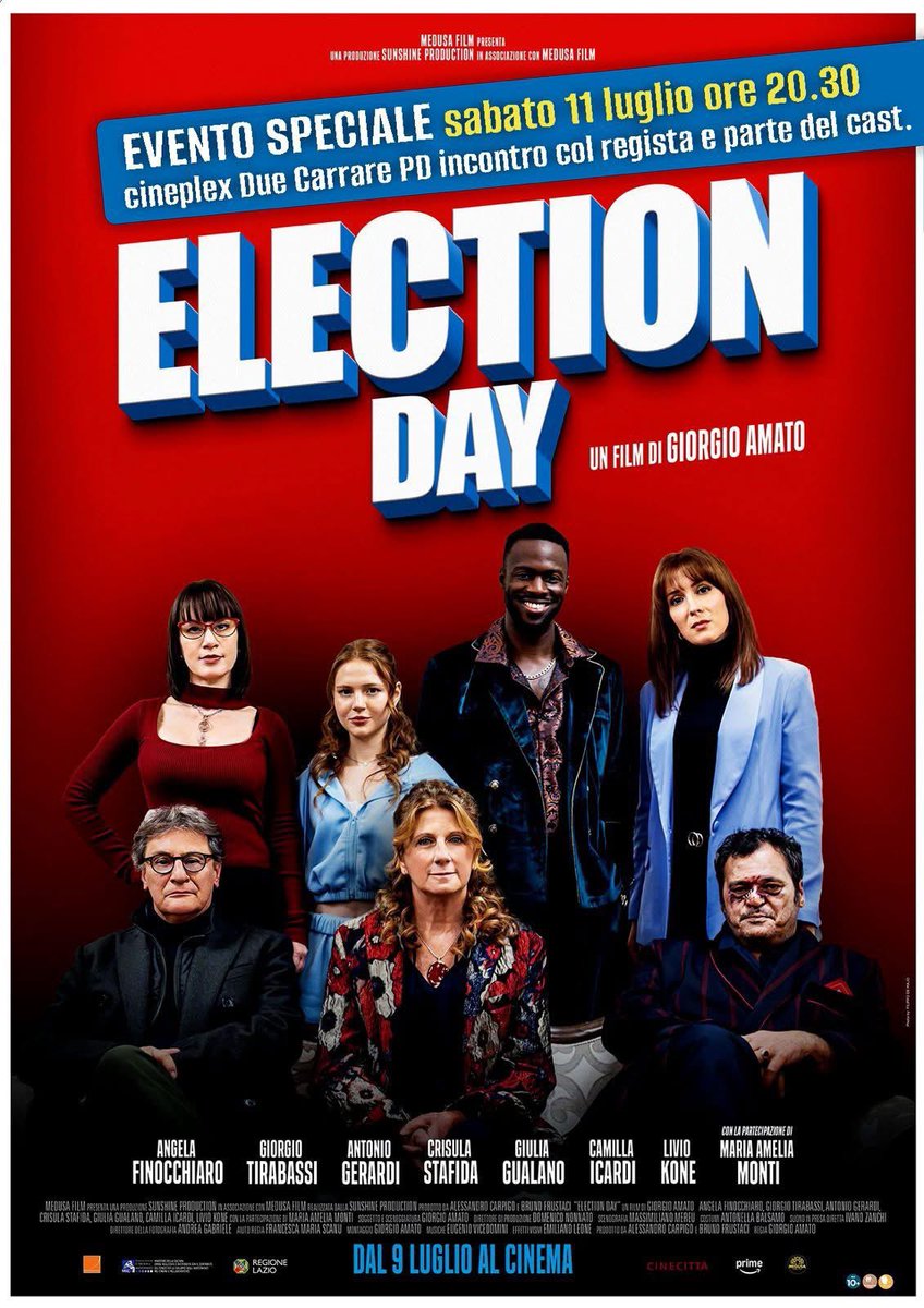 RickymTricky's tweet photo. #LaBellaNotiziaDiOggi: Montegrotto Terme sul grande schermo! 🎬 Da oggi al cinema “Election Day” di Giorgio Amato, girato qui a dicembre con oltre 300 comparse locali. Sabato 11/7 ore 20.30 evento speciale al Cineplex Due Carrare con regista e cast! 🎟️ #ElectionDay https://t.co/QfB2XCCTnH