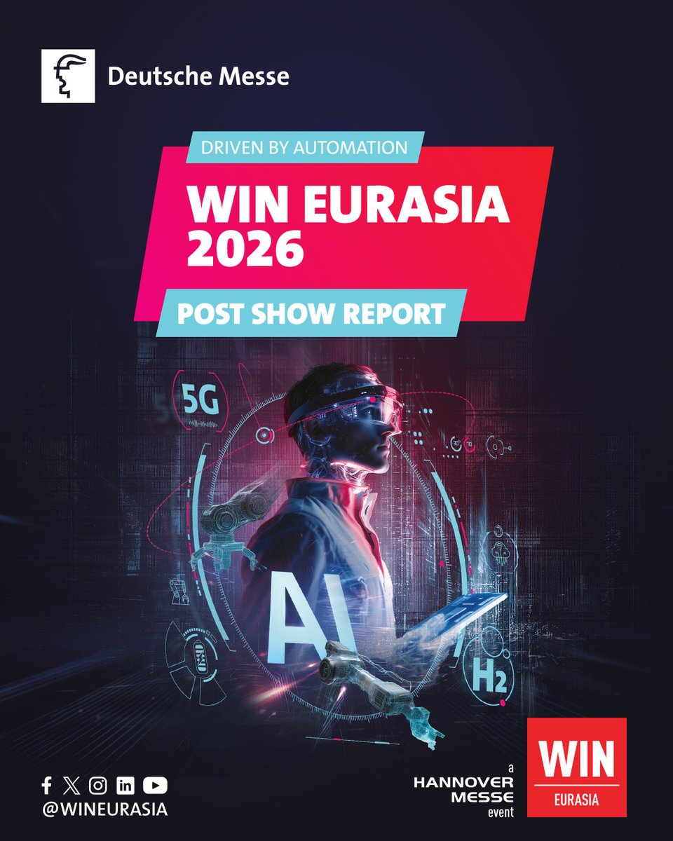WINEURASIA's tweet photo. WIN EURASIA 2026 Fuar Sonuç Raporu Yayında! 🚀
16 ülkeden 600'den fazla katılımcı firmayı ve 35 binden fazla sektör profesyonelini bir araya getiren WIN EURASIA, imalat sanayisinin küresel ticaret ağındaki kritik rolünü bir kez daha ortaya koydu. https://t.co/dKxrwlhylA