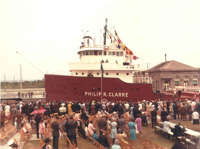 VisitTheSault's tweet photo. This picture is from June of 1969. The Philip R. Clarke was the first freighter to pass through the current-day Poe Lock following a decade of reconstructing the original 1896 lock! https://t.co/JiyTpGJv16