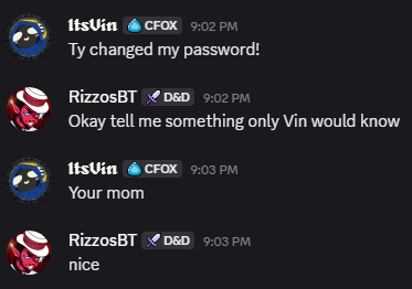 RizzosBT's tweet photo. All in a day's work making sure manager-san ain't hacked https://t.co/rdJEUX4Rb8
