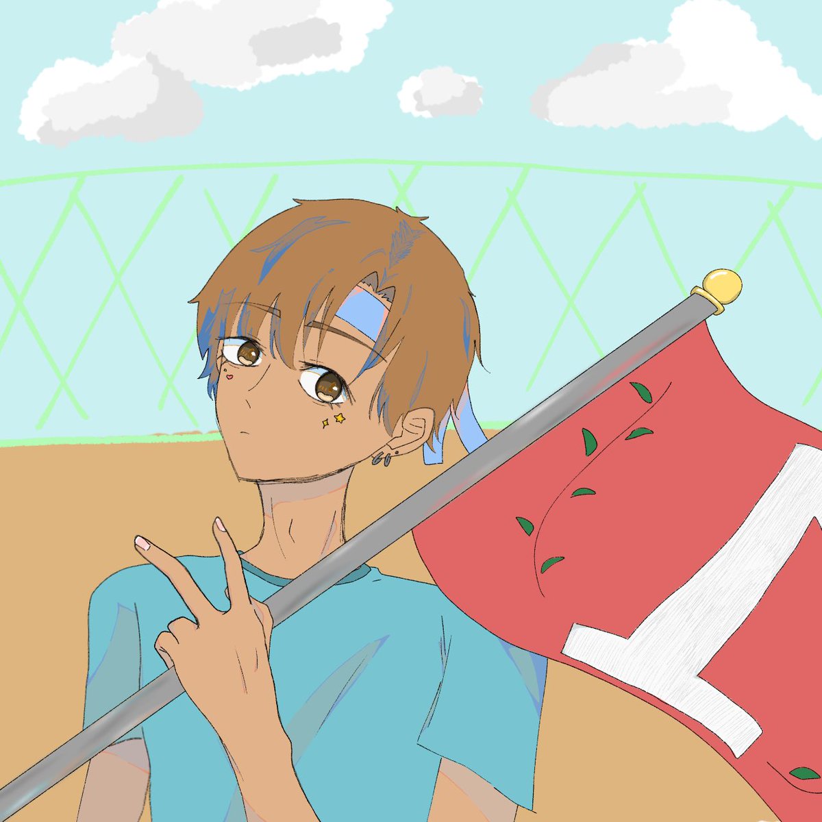 kara_dthework's tweet photo. こういうザ・日焼け男みたいなのいいよね!
#イラスト　#日焼け　#体育祭 https://t.co/cqLDxdAvHY