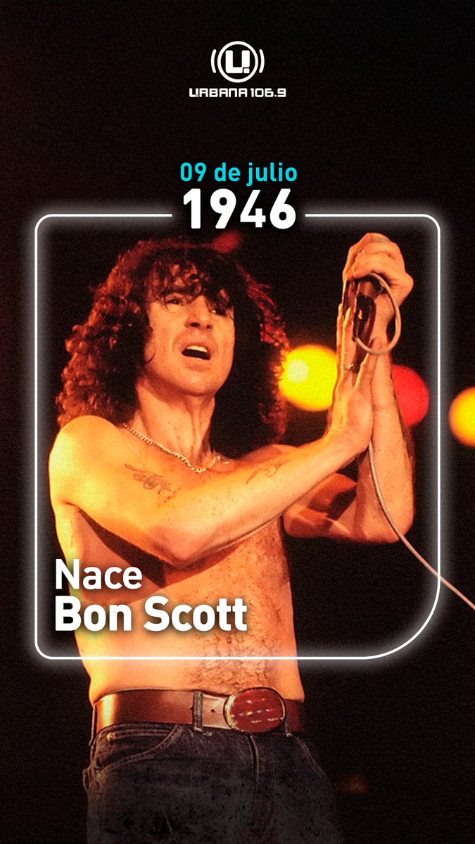 Urbana1069's tweet photo. Un día como hoy pero de 1946, nacía #BonScott 🖤
Ronald Belford Scott, la voz salvaje, rasposa e inolvidable de #ACDC, cumpliría 80 años. https://t.co/g2gCo7R22v