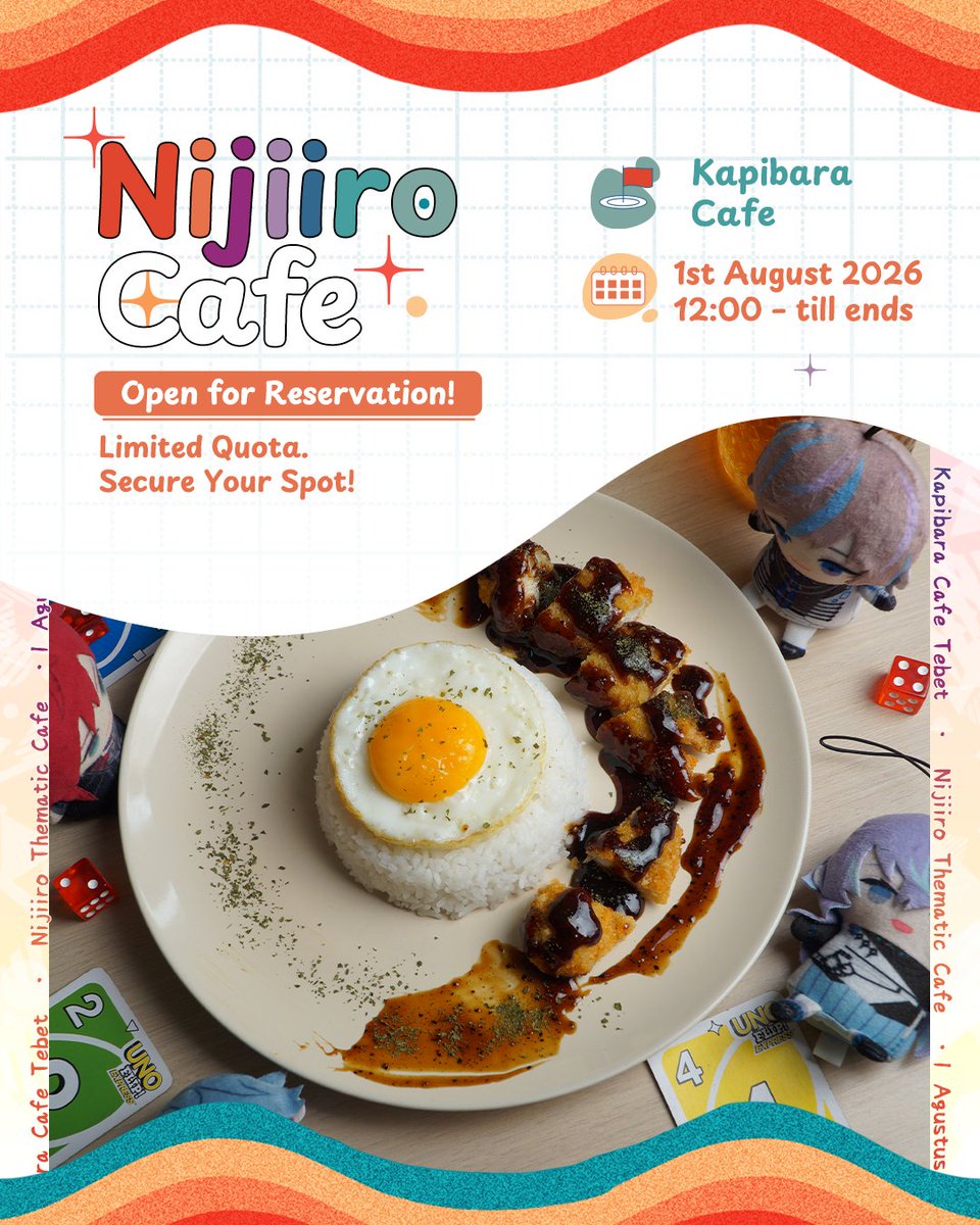 Nijiiropalette_'s tweet photo. 🌈 The moment you've all been waiting for is finally here!

Nijiiro Café RSVP is now OPEN! 🎉

Sessions are available starting from IDR 150K! ✨

Secure your slot and book your session through the link below before they're gone!

🔗 https://t.co/hl2pEtgvmW

We can't wait to see you at Nijiiro Café! 🧡

#NijiiroPalette #NijiiroCafe