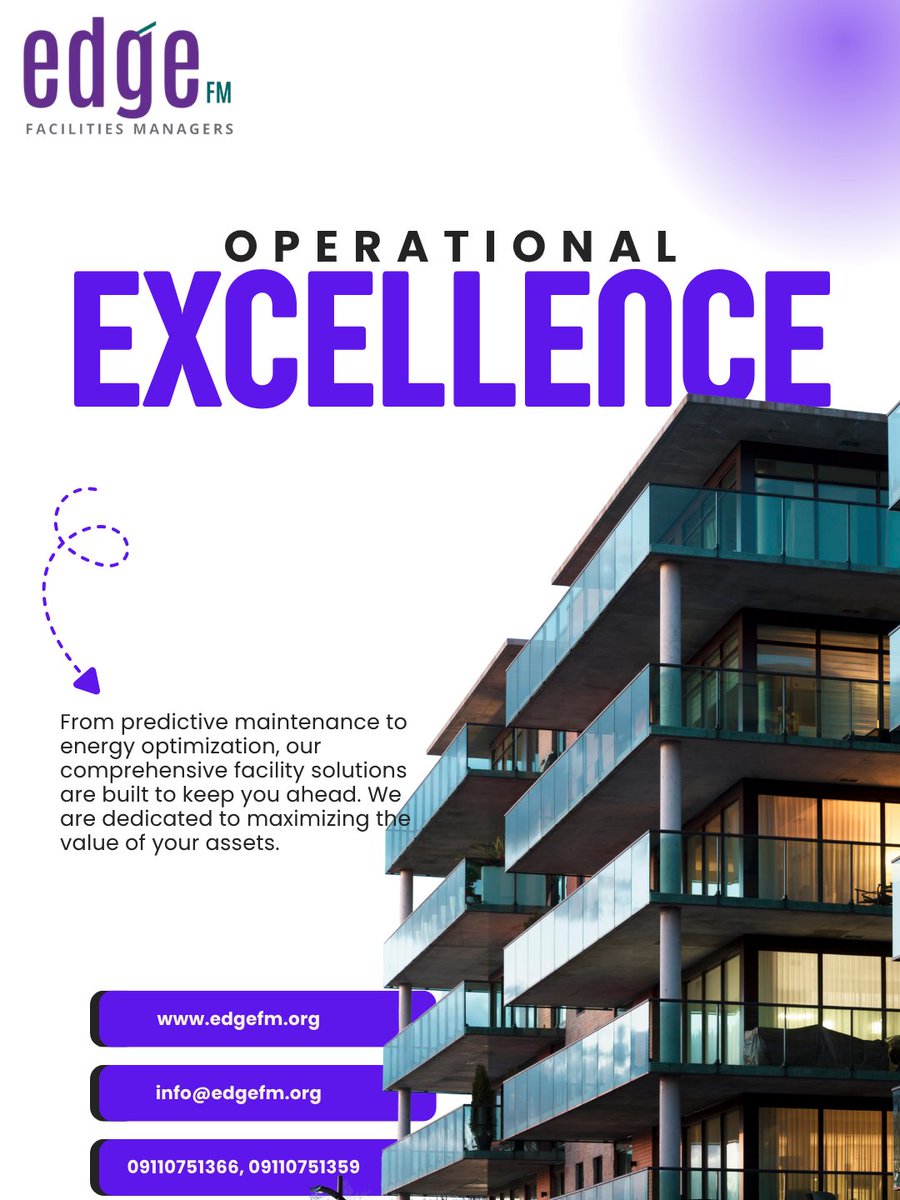EdgeFM_Ltd's tweet photo. We remain committed to delivering operational excellence and keeping you ahead.

#EdgeFacilitiesManagers #FacilitiesManagement #OperationalExcellence #AssetManagement https://t.co/zs7IPKmatA