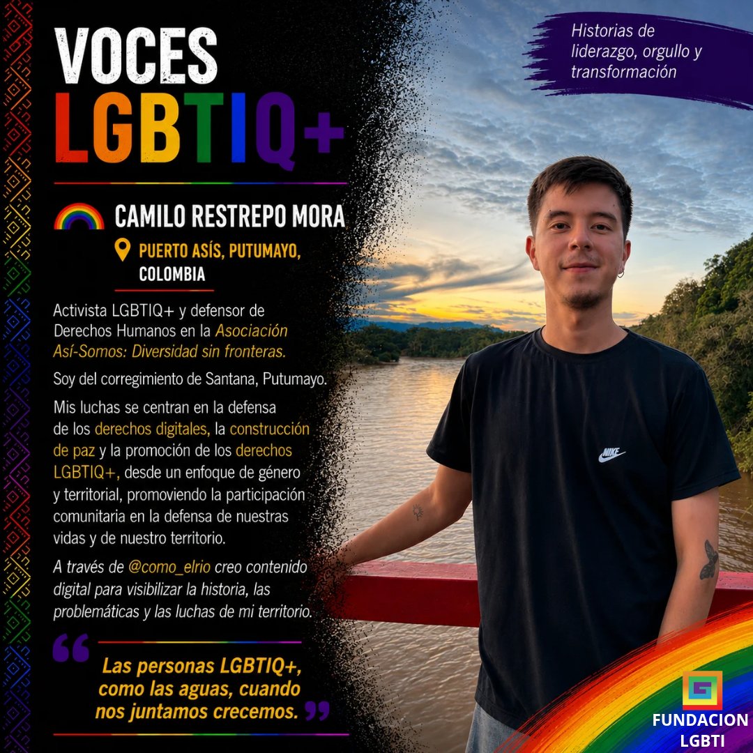fundacionlgbti's tweet photo. Jueves de Voces LGBTIQ+ 
Cada historia es un acto de resistencia. 🌈

Reconocemos a quienes, desde sus territorios, transforman realidades a través del activismo, la cultura, la educación, el arte y la defensa de los derechos humanos.

#colombia #argentina #brasil https://t.co/vX1J94oWJN