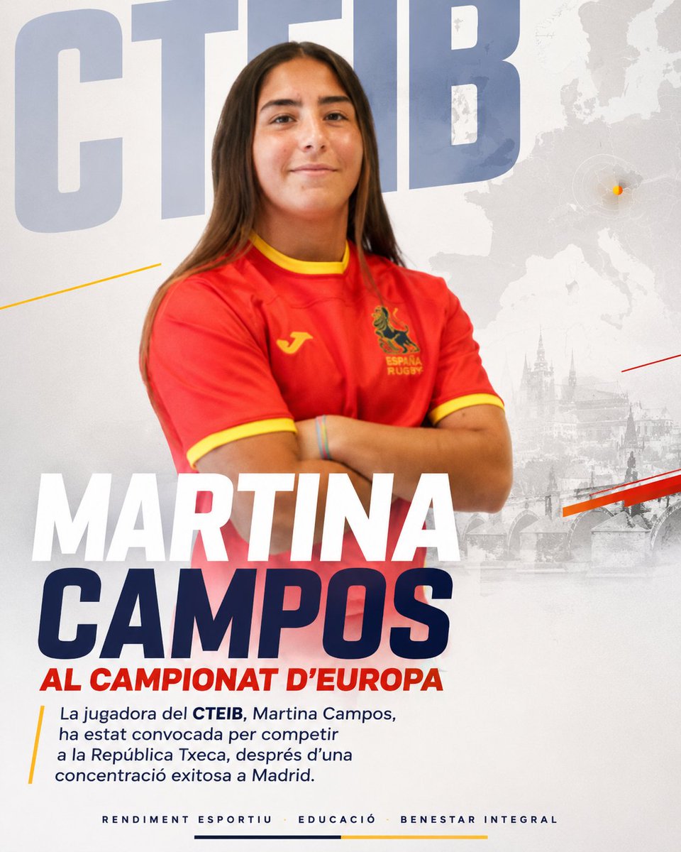 cteib_balears's tweet photo. MARTINA CAMPOS AL CAMPIONAT D'EUROPA U18
La jugadora del CTEIB participarà aquest cap de setmana a la República Txeca. Primer partit contra Romania, després d'una concentració a Madrid.
**
#CTEIB
@Jbauzamayol @joantonramonell https://t.co/tPJGj0iFaw