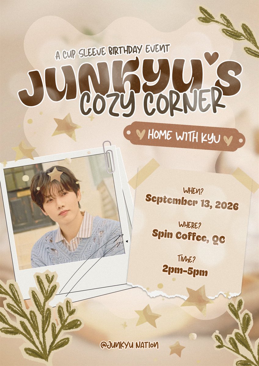 junkyunation's tweet photo. Join us at Junkyu's Cozy Corner 🏠

A cozy corner where Kyuties and Teumes can relax, create beautiful memories, and celebrate Junkyu's birthday in a warm, welcoming haven 🩵

🗓️ Sept 13, 2026 (Sunday) | 🕒 2pm-5pm
📍 Spin Coffee, Kalayaan QC  📝 https://t.co/FbIXRQScCv

Let's make a warm little home for Junkyu, together! See KYU there! 👋🏼

#HomeWithKYU  
#JUNKYU #준규 #ジュンギュ