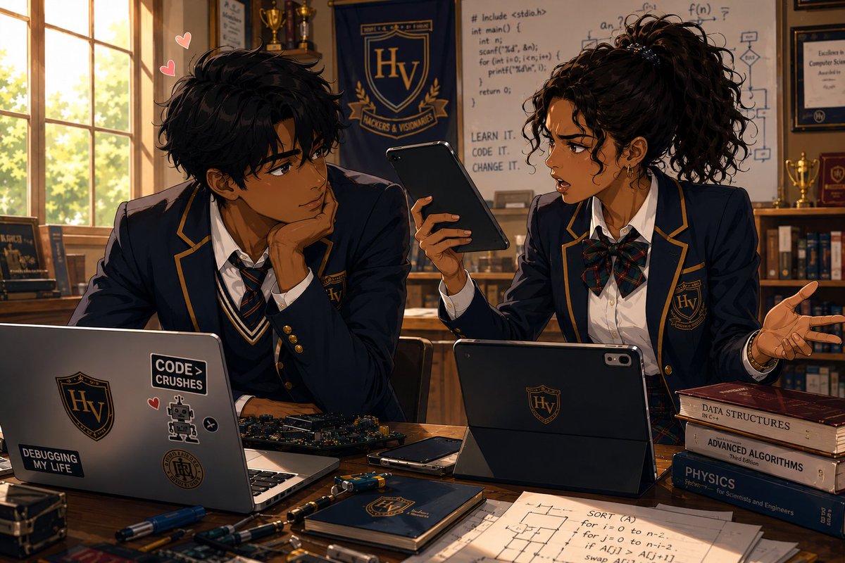 LessonUnwrit's tweet photo. Sofía Alvarez's parents when they were in high school. #AIArt #AIGeneratedArt #AIArtwork #GenerativeAI #DigitalArt #AnimeArt #AnimeCouple #TeenRomance #YoungLove #RomanceArt #LoveStory #CoupleGoals #CuteCouple #SweetMoments #FirstLove #HighSchoolRomance #TeenCouple https://t.co/iLPH6JyZeB