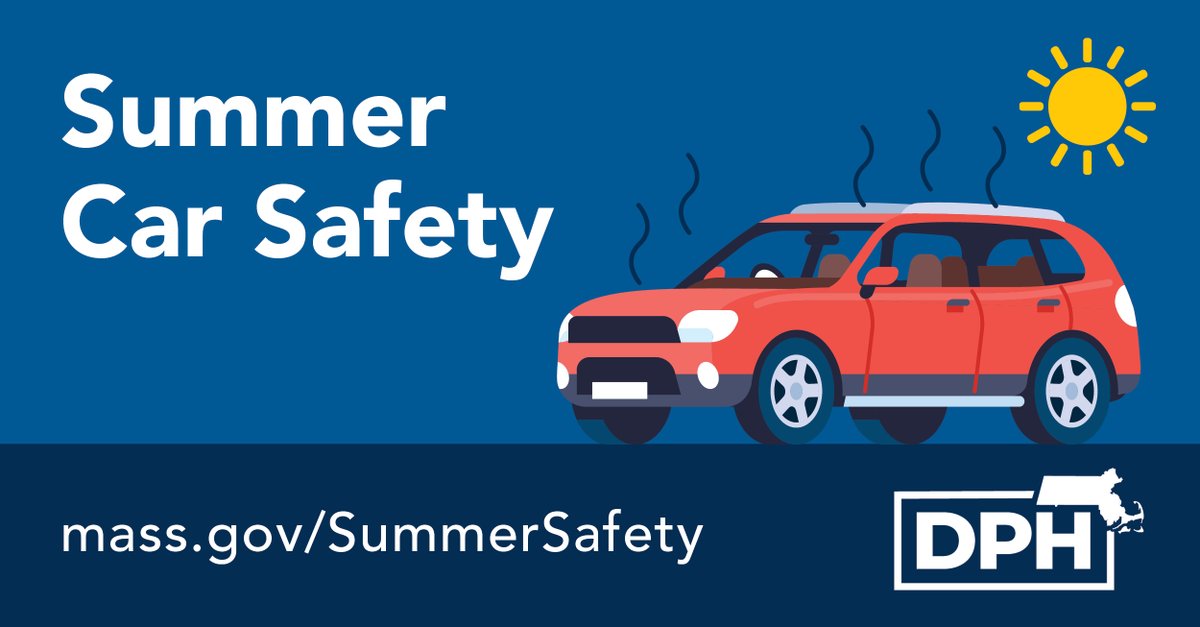 MassDPH's tweet photo. Do things to remind yourself that a child or animal is in the vehicle, such as placing your purse or briefcase in the back seat so you will check there when you leave the vehicle.  More summer safety tips: https://t.co/tWIiOXjn91 https://t.co/aryR82yvsi