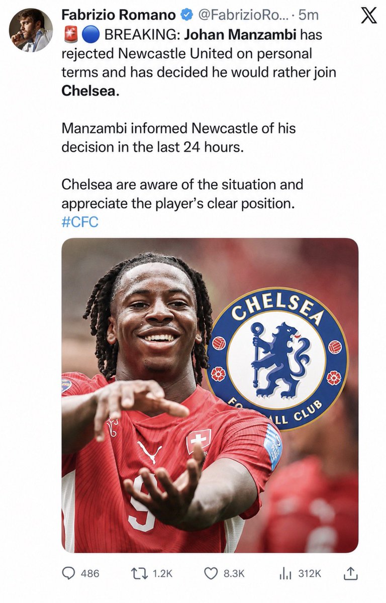 dummets_clem's tweet photo. fabrizio romano recent update on Johan Manzambi 🤯🚨 https://t.co/DmOB3rw29g