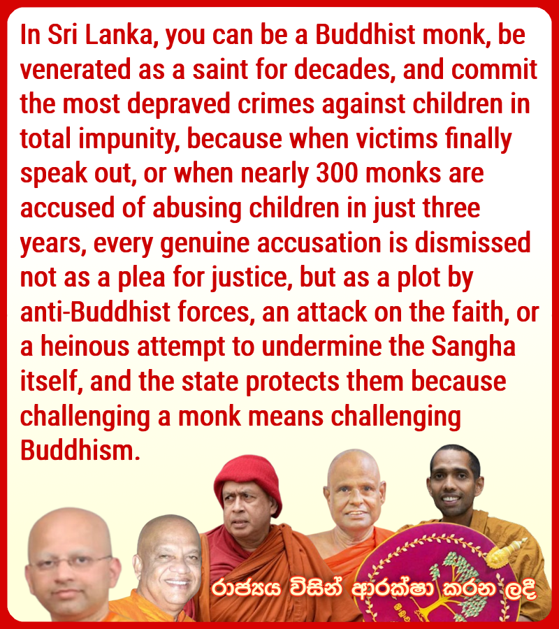 urfavthambi's tweet photo. 🇱🇰☸️ Will any other religious figure receive the same deference as a Buddhist monk? 

And will Buddhism ever be blamed for the crimes committed by its clergy, unlike other religions whose adherents face collective condemnation?

#SriLanka #Buddhism #SinhalaBuddhism https://t.co/T24qbYHvXT