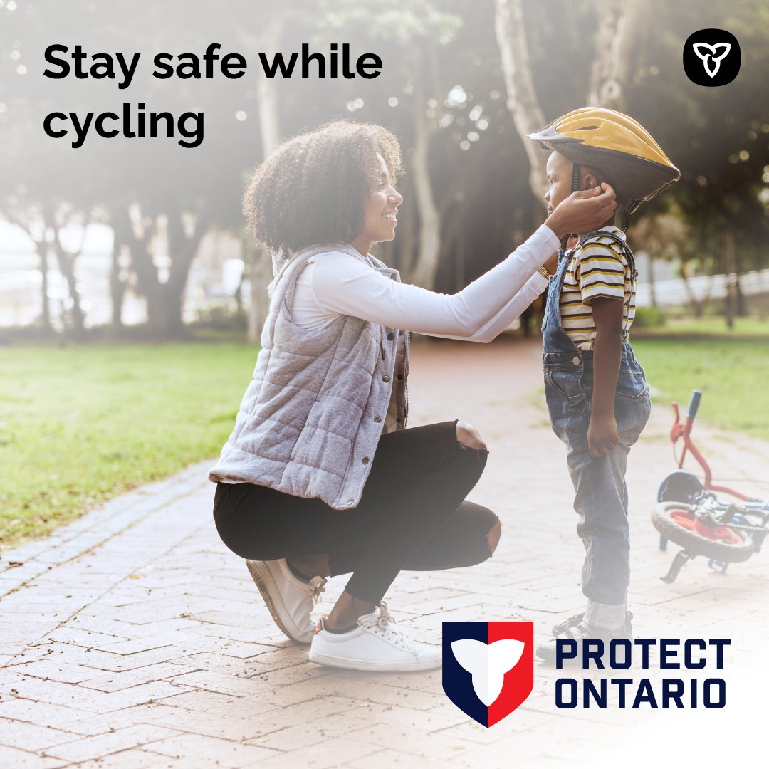 ONsafety's tweet photo. Sunny weather means more bikes on the road. Before you head out, be sure to wear a properly fitting, approved helmet that is required by law if you are under 18. For night rides, use proper lights and signals to stay visible and safe.

More: https://t.co/Bd2pMfj4iY
@ONtransport https://t.co/Ldb5unk67Q