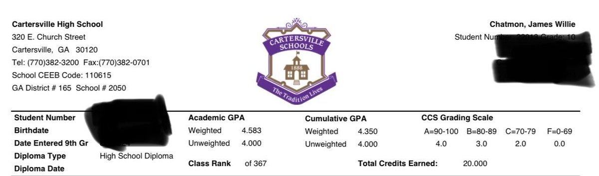 TrippChatmon4's tweet photo. Finished Sophomore year strong! #StudentAthlete #GradesMatter #FutureEngineer @RecruitGeorgia @247recruiting @Enrique__Davis @coach_norv @coachjfranklin @CoachCamClark @CoachMuh_Lank @GeepWade @DellMcGee @DeRailSims @buford_football https://t.co/aiO7AUjcLF