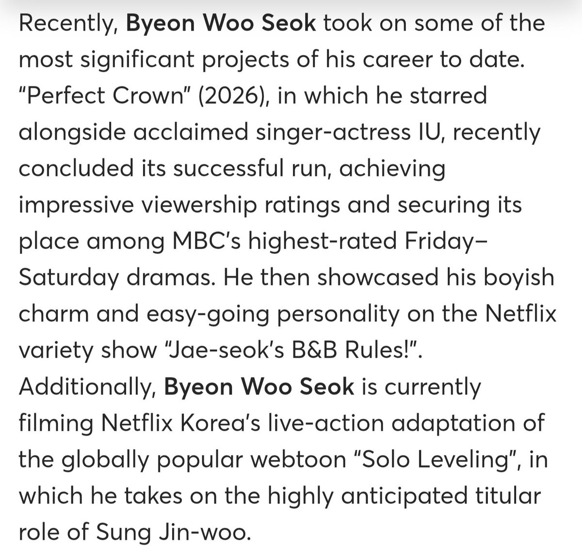 _bwseokie's tweet photo. The fact that he has back-to-back successful projects this year is truly insane 👏 He's gained so many new fans through both Perfect Crown and the variety show. I'll always be proud of you, Wooseoksie 🥹

#ByeonWooSeok #변우석 https://t.co/q0JC9cLTz6