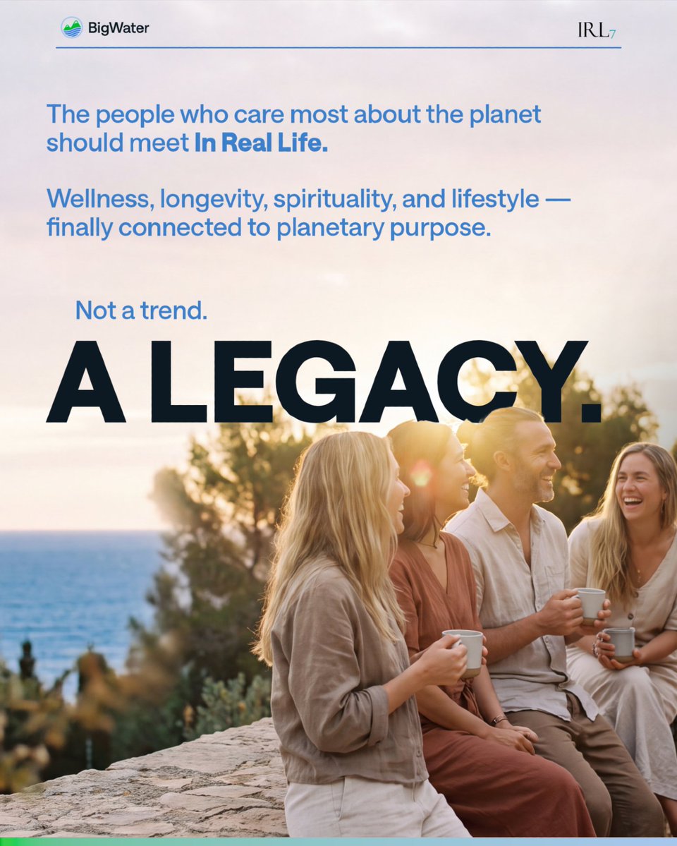 BigWProtocol's tweet photo. The people who care most about the planet should meet In Real Life.

Introducing IRL7 by BigWater — a conscious community of digital nomads and tech professionals connected with premium sustainable resorts, private islands, and luxury properties across 5 continents aiming to power a regenerative economy.

Not just a community. A Collective. First 10,000 members globally receive a Limited Edition Lionel Messi Cleat.

Join IRL7 now → https://t.co/20ym0paCS1