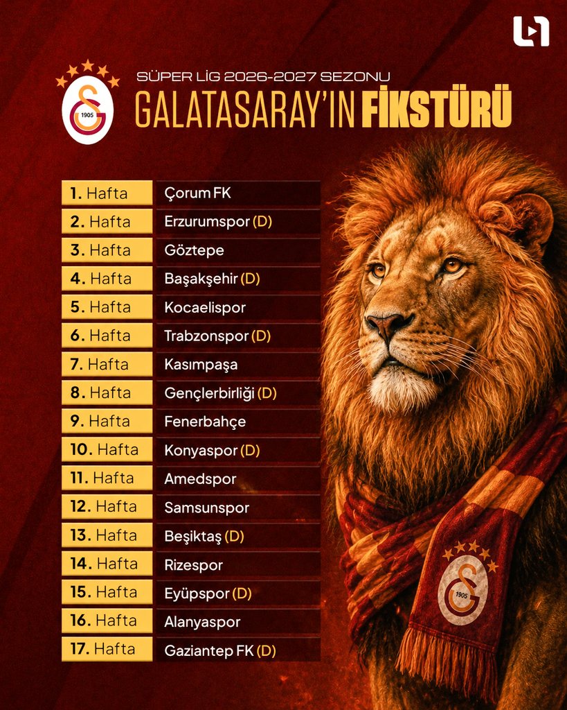hy8207's tweet photo. #Galatasaray #ultraslan #fikstür #SüperLig https://t.co/igWDcHgLdx