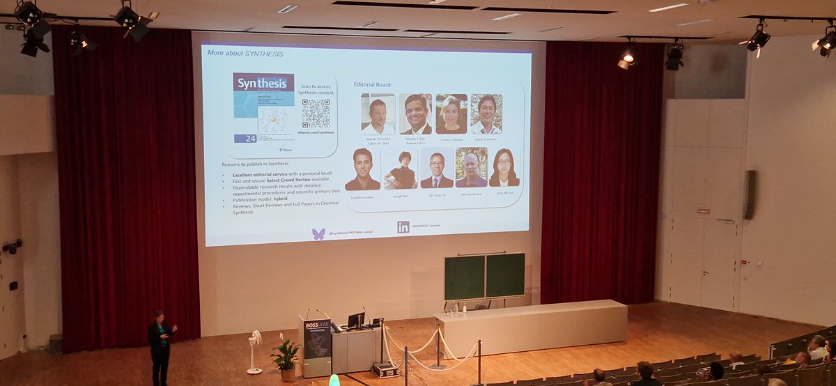 Dr_Berionni's tweet photo. Prof Corinna Schindler ( @SchindlerLab ) lecture at the BOSS XIX symposium (19th Belgian Organic Synthesis Symposium🇧🇪): Electrochemical High Throughput Experimentation. @BOSS_Symposium
 #BOSSXIX. With a special slide for @thiemechemistry / @Synthesis_1969 ! https://t.co/ePB8V8d7FK