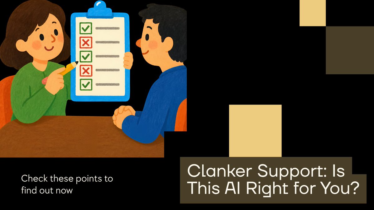 HaythamChhilif's tweet photo. Clanker Support is for the founder who:  

- ships fast and can't afford a support team yet 
- is drowning in the same 10 questions over and over 
- wants AI support that won't embarrass them in front of customers  

If that's you, this took me months so it'd take you 2 minutes.