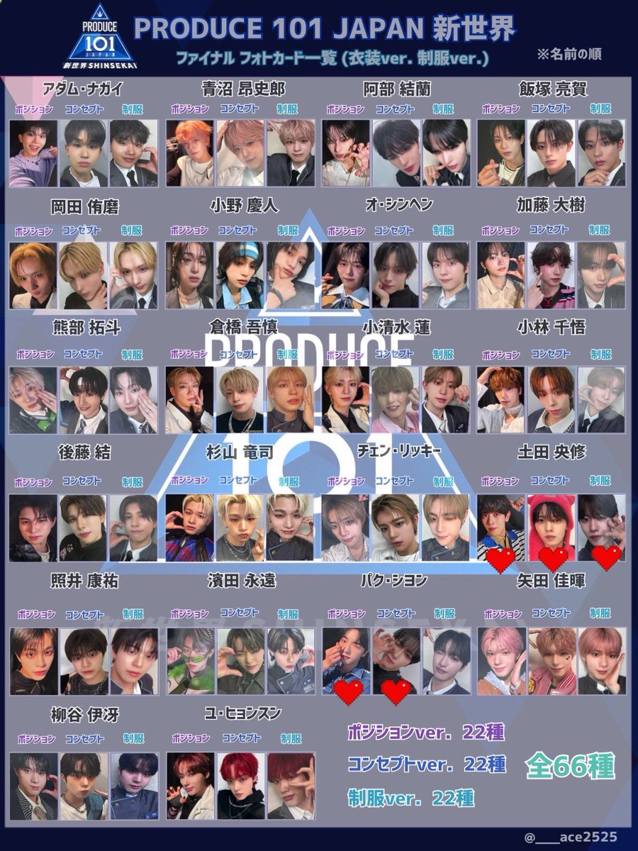 ii_yuio's tweet photo. 【交換】PRODUCE 101 新世界 日プ新世界 ファイナル グッズ トレカ 

譲）
ポジション：岡田、濱田、杉山
コンセプト：阿部、熊部、照井、後藤
制服：矢田、加藤、倉橋

求）❤️のもの優先
土田＞パクシヨン、飯塚（友人分）

📮郵送のみ
お気軽にお声かけください！ https://t.co/rxvpBfhZzP