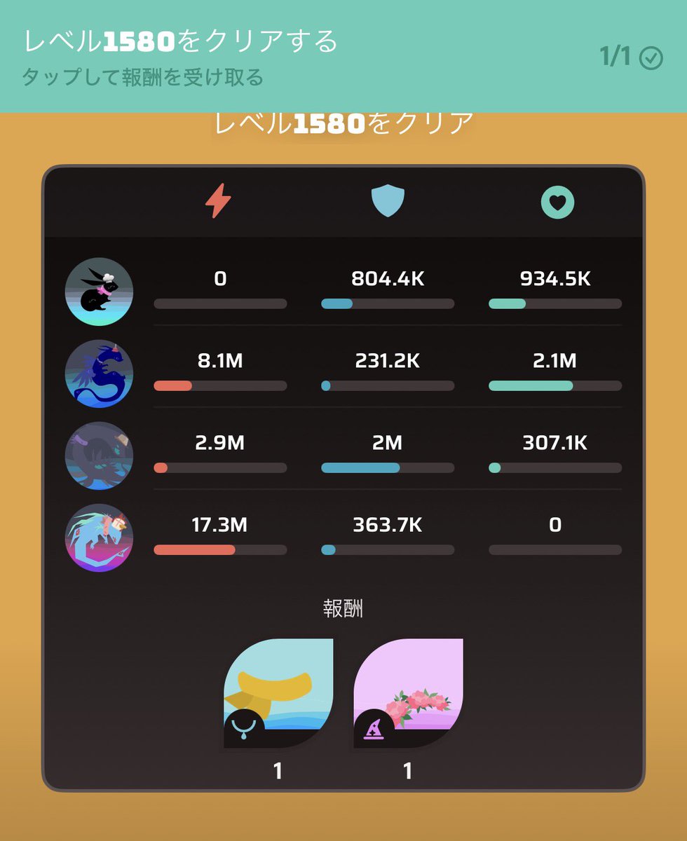 tsumu_voidpet's tweet photo. 1580(木サイクリンダー)クリア🙌

相手の防御力高くて時間かかったけど、
回復2体構成でいけました！！ https://t.co/R2vLWvvlTr