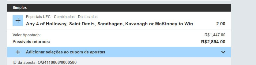 peixeesperto's tweet photo. A REGULAMENTAÇÃO NÃO SERVE PRA NADA 🤯

Bom dia @Betfair_Brasil, pode me dizer em que parte da regulamentação das apostas no Brasil fala que as apostas, após contratadas pelos clientes, PODEM ser alteradas? 

Por que pelo que a gente sabe, é exatamente o contrario. Elas não podem.

Ontem a noite enviamos uma aposta do site de vocês para "Qualquer um dos 04 lutadores citados vencerem suas lutas". Hoje pela manhã nos deparamos com vocês ALTERANDO A LEGENDA da aposta para algo como "04 dos lutadores citados ganharem suas lutas". 

Esperamos que vocês, como grande e referência de casa de apostas no Brasil, cumpra com a regulamentação e pague a aposta da maneira correta, com a legenda que disponibilizaram no site, e não com uma que vocês ALTERARAM pós apostas feitas.

Caso contrário, a @aposta_justa vai ter bastante serviço pra fazer contra vocês. 

Abs.