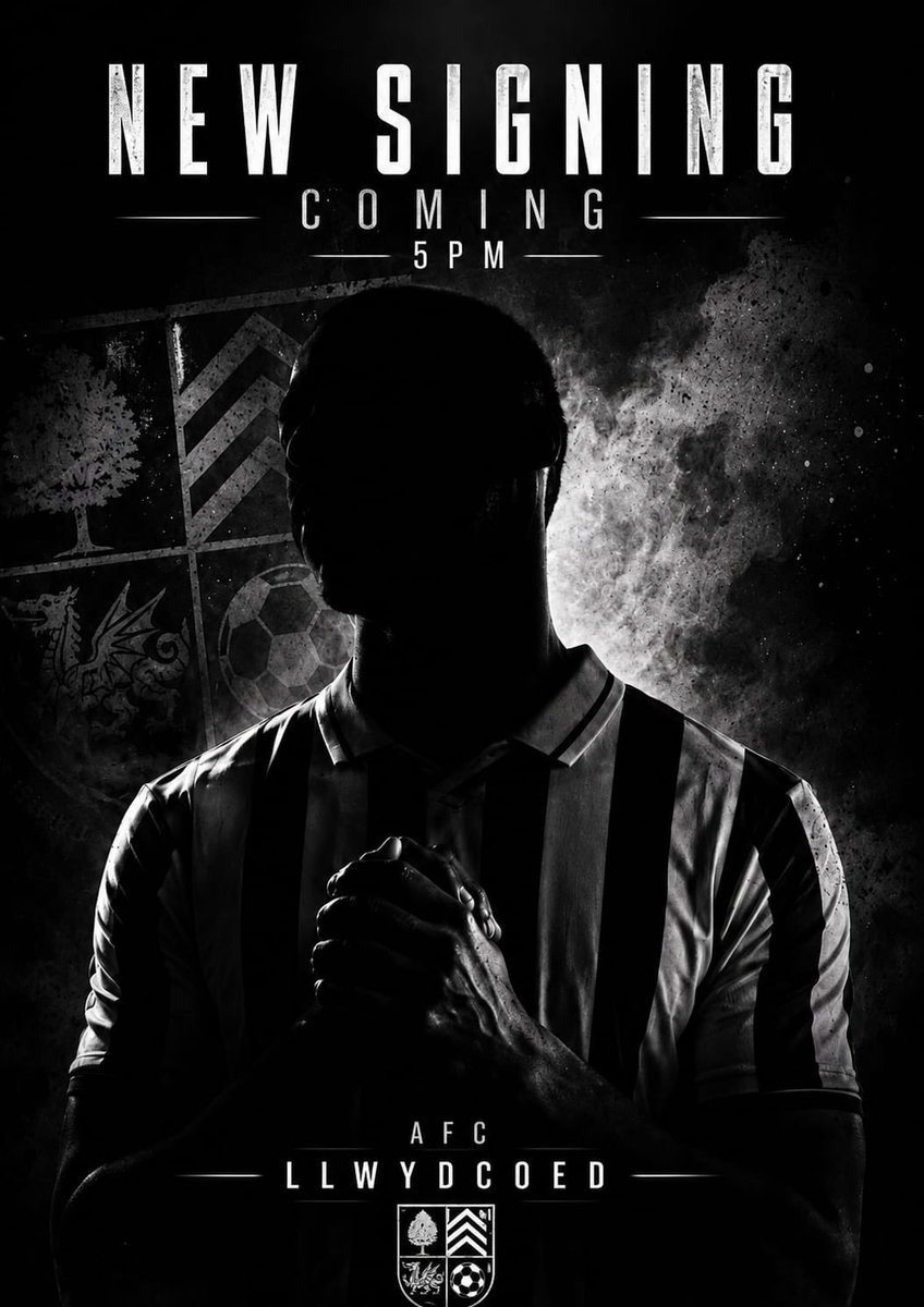 afc_llwydcoed's tweet photo. 🚨 TODAY | 5:00PM 🚨

Some signings make a statement.

At 5:00PM, AFC Llwydcoed will unveil a player whose quality and experience speak for themselves.

A major addition. A player ready to make an immediate impact.

Stay tuned. ⚫⚪

#UpTheCoed #NewSigning #StatementSigning #5PM https://t.co/WqWqOJeSpT