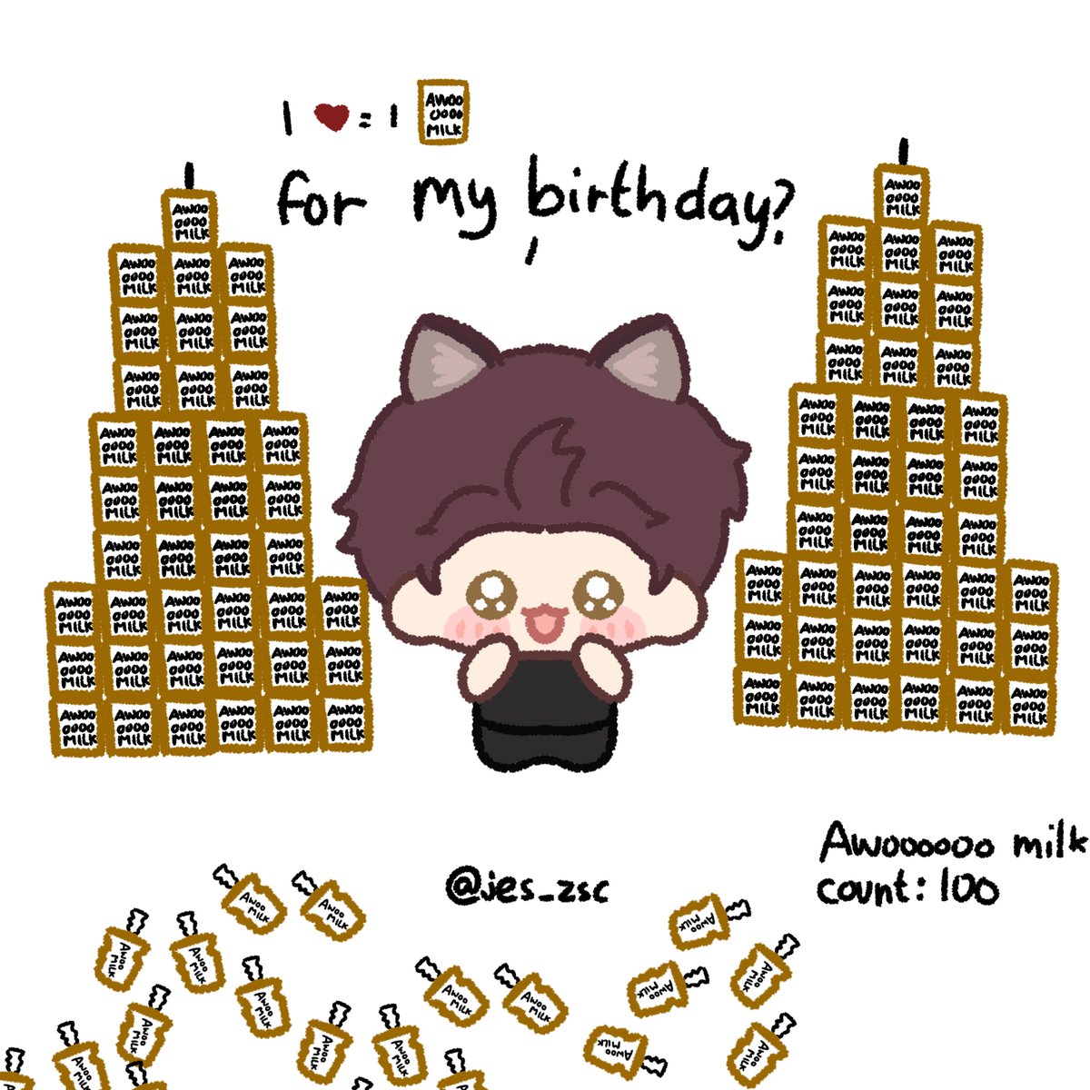 jes_zsc's tweet photo. 100 awoooooo milk for valval bday!

Say happy birthday valval !! https://t.co/tTs5i8xGjl