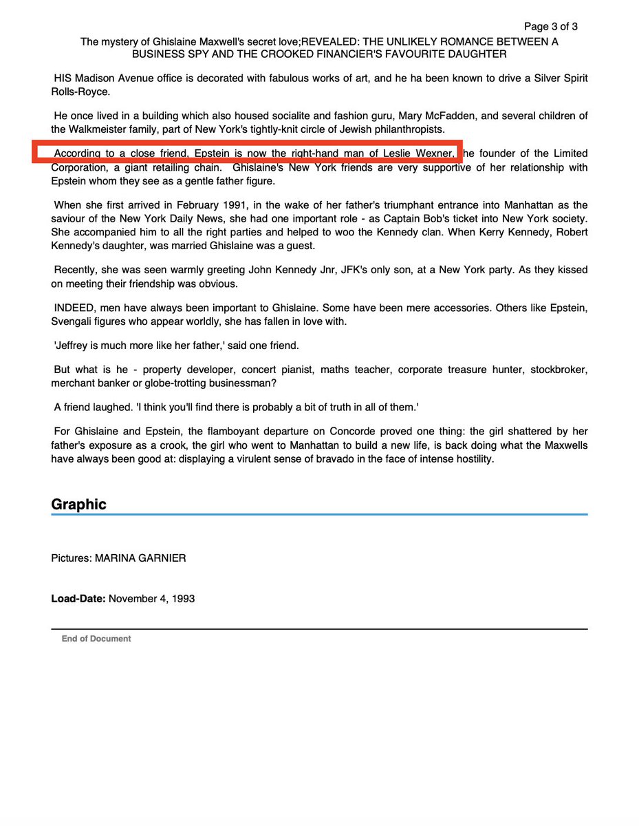 sethharpesq's tweet photo. Hahaha the very first time Jeffrey Epstein’s name ever appeared in print, in November 1992, the writer repeatedly called him a “spy” and specifically referenced his rumored connections to “the CIA and Mossad.” https://t.co/mQDXDPSNra