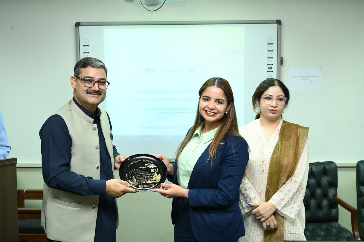 Adam_Saud1's tweet photo. Today with the support of USEFP, a workshop titled "Community Innovation Lab: Youth Solutions for Local Challenges Inspired" was conducted for the students of Bahria University .
Objectives of the workshop included: https://t.co/ABddd6cpcV