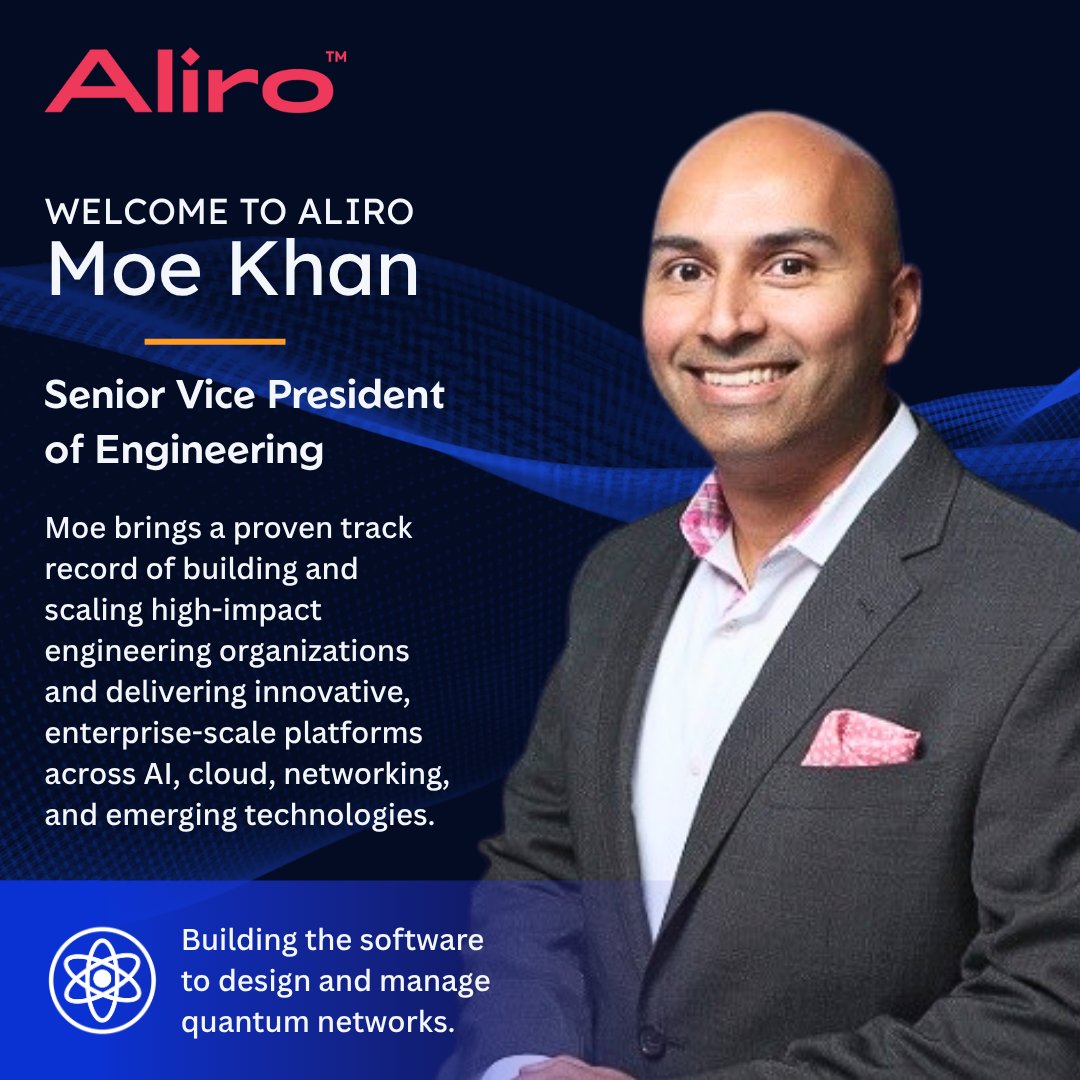 Please join us in welcoming our newest Alironaut, Mohiuddin (Moe) Khan, Senior Vice President of Engineering at Aliro.

Moe is joining us at an exciting moment 