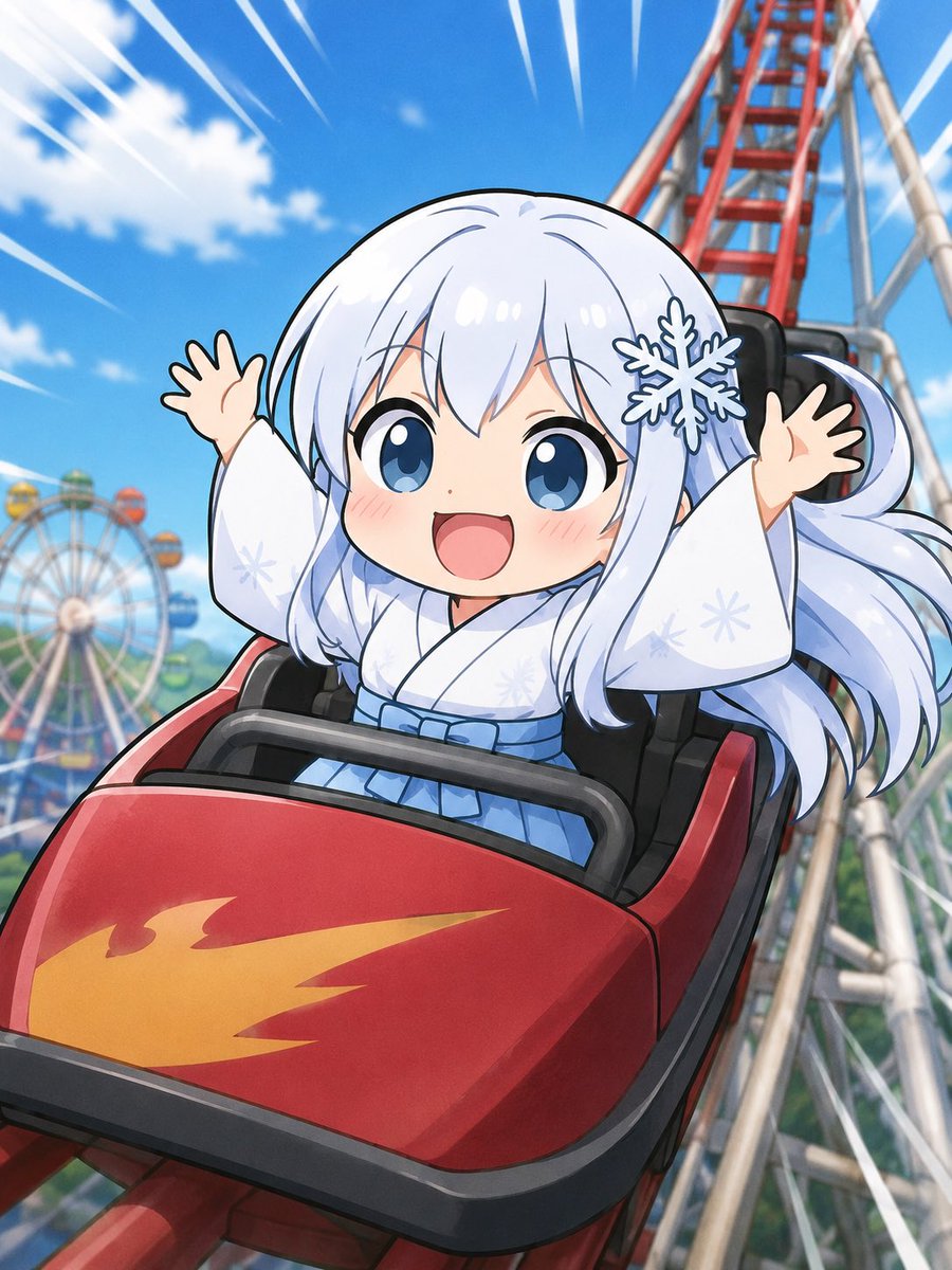 genchatgpt's tweet photo. 7月9日はジェットコースターの日🎢
最近絶叫アトラクション乗ってないですね
なんだかんだ乗るとテンション上がるんですがね
#aiイラスト #デフォルメ雪女ちゃん https://t.co/G2LgPzaGSF