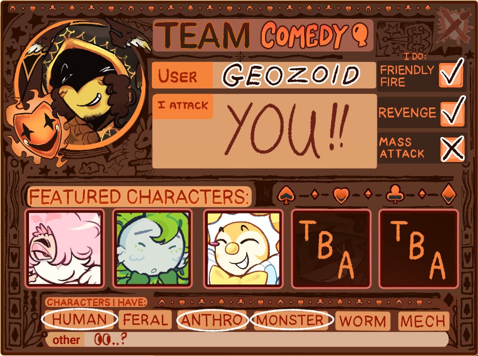 geoozoid's tweet photo. IMNOT LATE OK. i was justlazy to fill out the card 
#artfight2026ㅤ https://t.co/0I9EBRHuWK