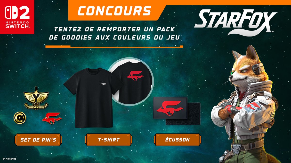 NintendoFrance's tweet photo. [CONCOURS🎁] Pour célébrer le lancement de Japan Expo, tentez de remporter des lots de goodies Star Fox !
Pour participer :
- RT ce post
- Dites-nous en commentaire quel est votre membre préféré de la team Star Fox avec le #NintendoJapanExpo

2 gagnants tirés au sort le 16/07. https://t.co/EheXdFxhEf