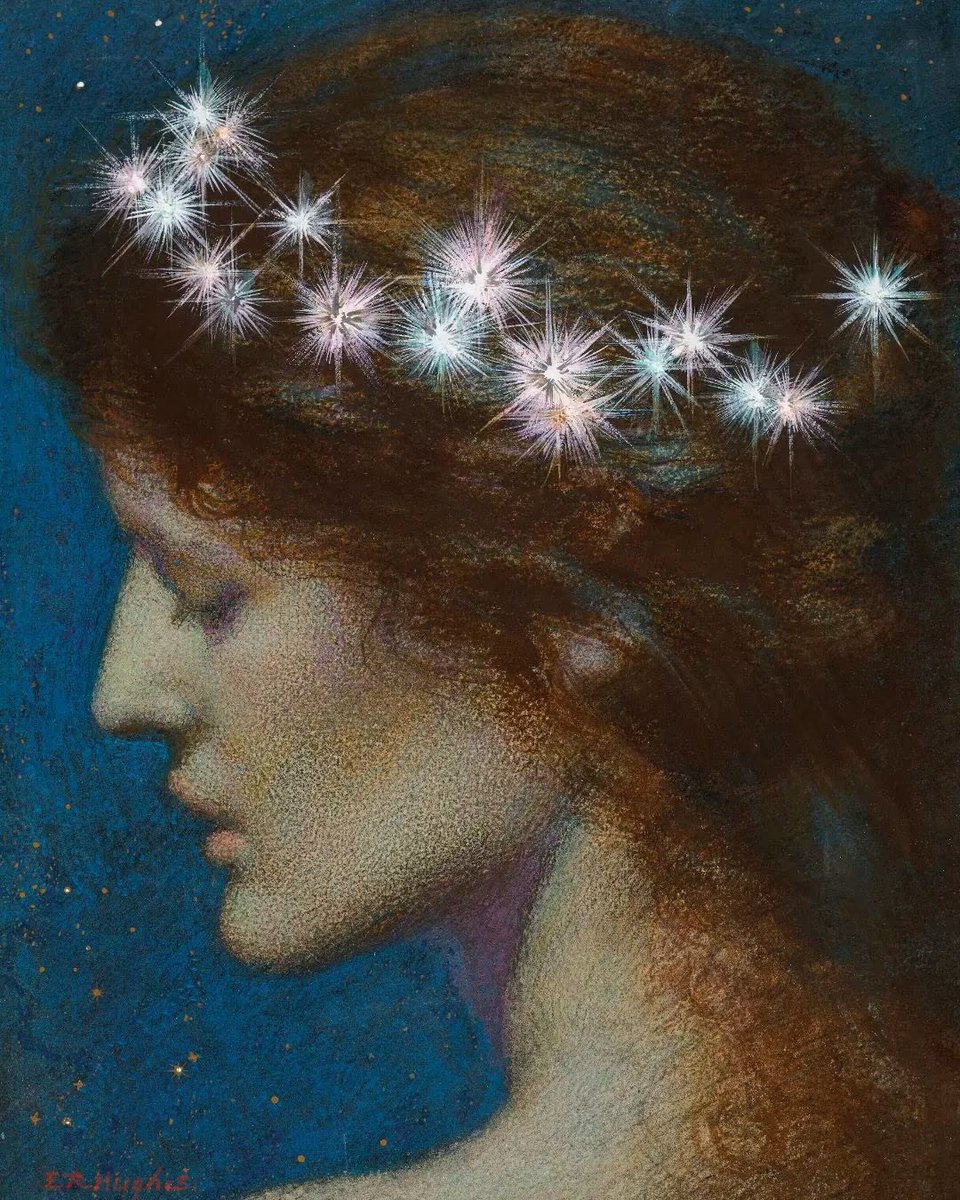 oscillate23's tweet photo. Night ~ Edward Robert Hughes, c.1900. https://t.co/pMbyvjxIjH
