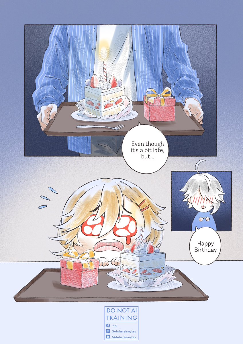 SAIwhereismykey's tweet photo. A gift for you 🎁
2/2

#カーヴェ生誕祭2026
#カーヴェ誕生祭2026
#カヴェアル #维海 #kavetham #kaveh #Alhaitham #GenshinImpact https://t.co/yH8HpFDwbT