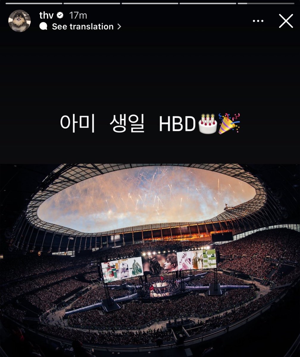 tksovers's tweet photo. Taehyung on IG : 

🐯 : HBD to you Ami 🎂🎉 https://t.co/plwPFIopvT