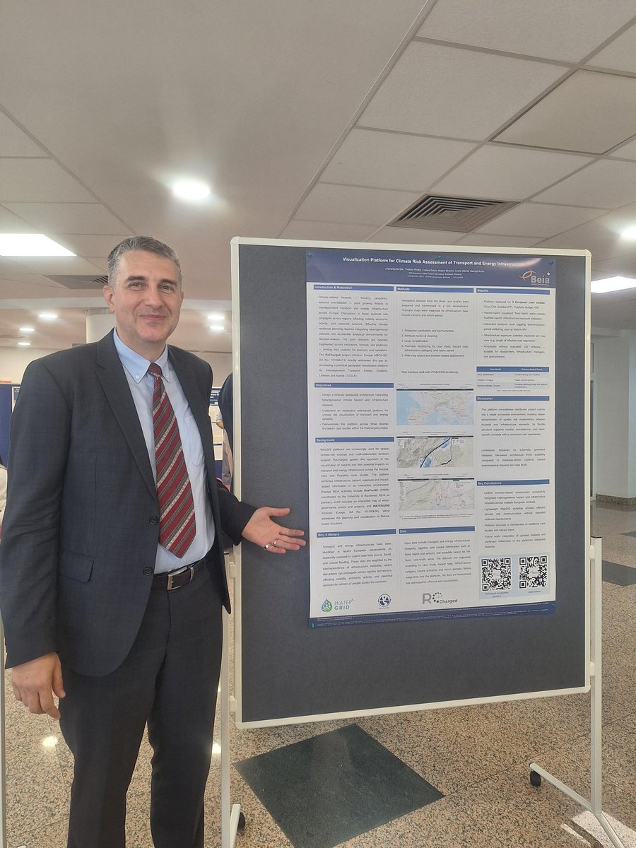 beiaconsult's tweet photo. 🌍📷 BEIA at #DANUBIUSRO2026 in Bucharest! Our colleagues Ana Hurtupan &amp; George Suciu presented new paper, developed within the #ReCharged project. Great synergies shared with #ResPonSe &amp; #WATERGRID! 📷📷  #WebGIS https://t.co/6ZzGqGVOet