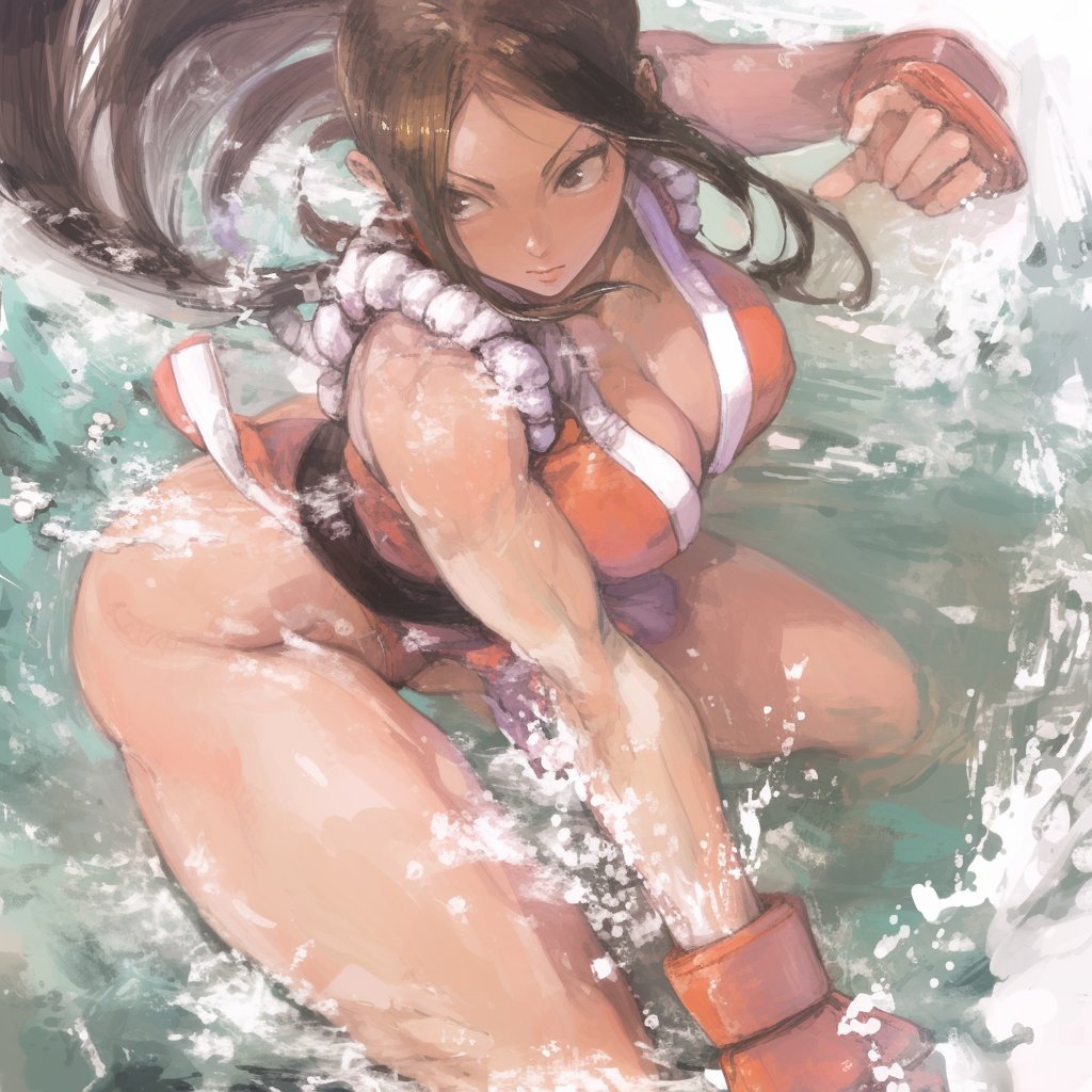 CL10000x's tweet photo. Mai and the water move as one. #maishiranui #fatalfury #sf6 #KOF #StreetFighter6 #fanart https://t.co/dx3xChlTUT