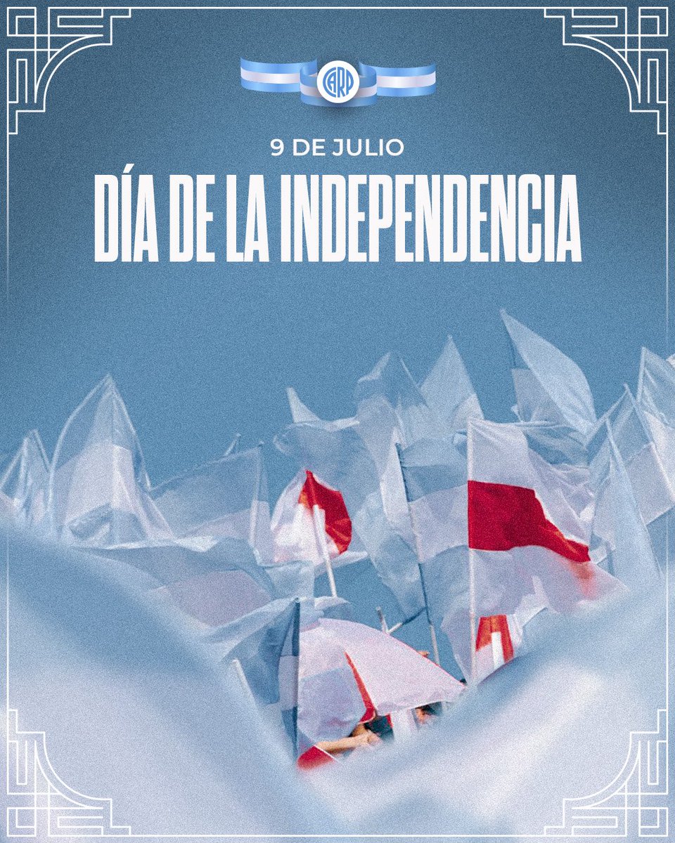RiverPlate's tweet photo. 9 de julio | ¡Feliz Día de la Independencia! 🇦🇷 https://t.co/xeHuqbJWUC