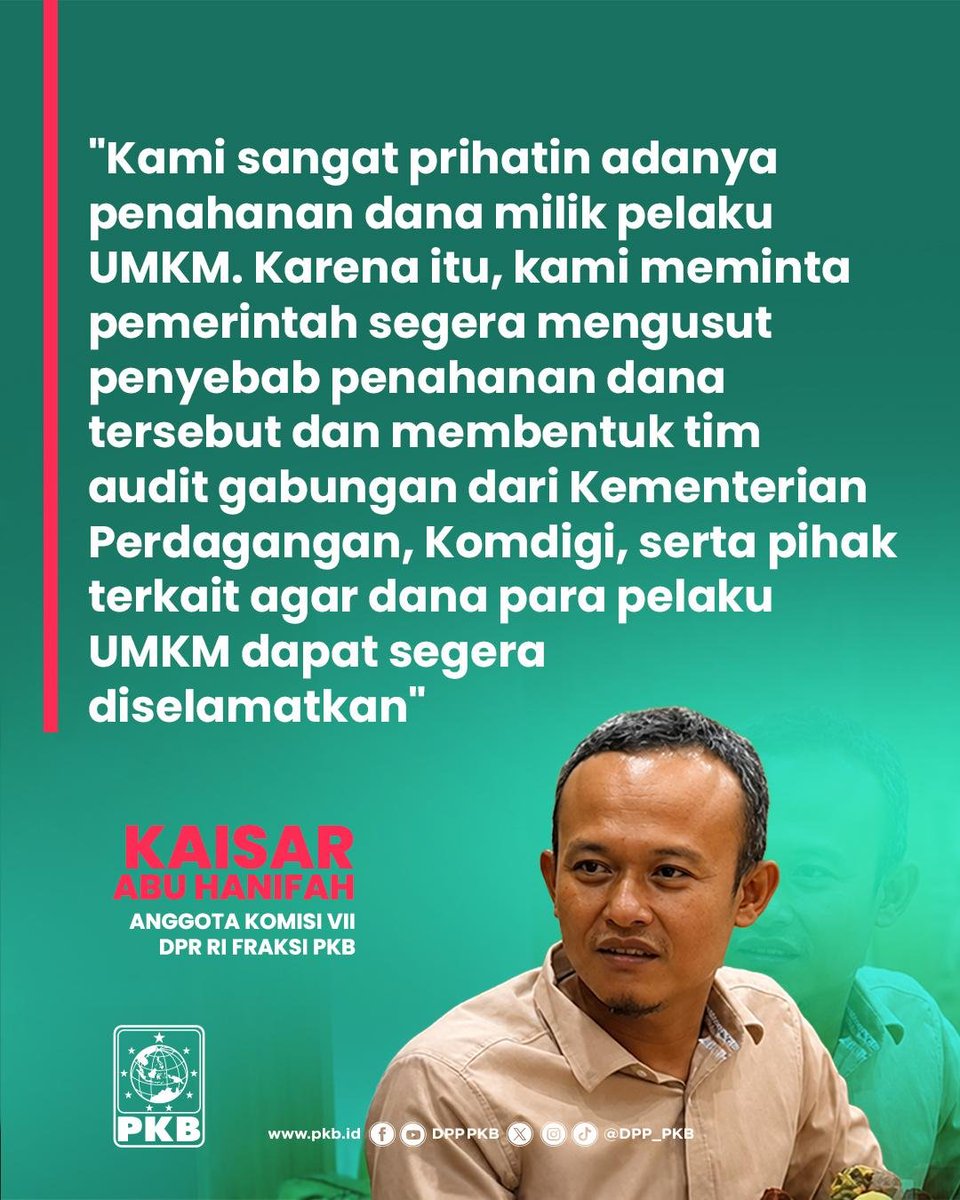 DPP_PKB's tweet photo. PKB mendesak pemerintah segera membentuk tim audit independen untuk mengusut dugaan penahanan dana milik pelaku UMKM. 

#PKB #HarlakPKB28 https://t.co/nQjhgLCaFw