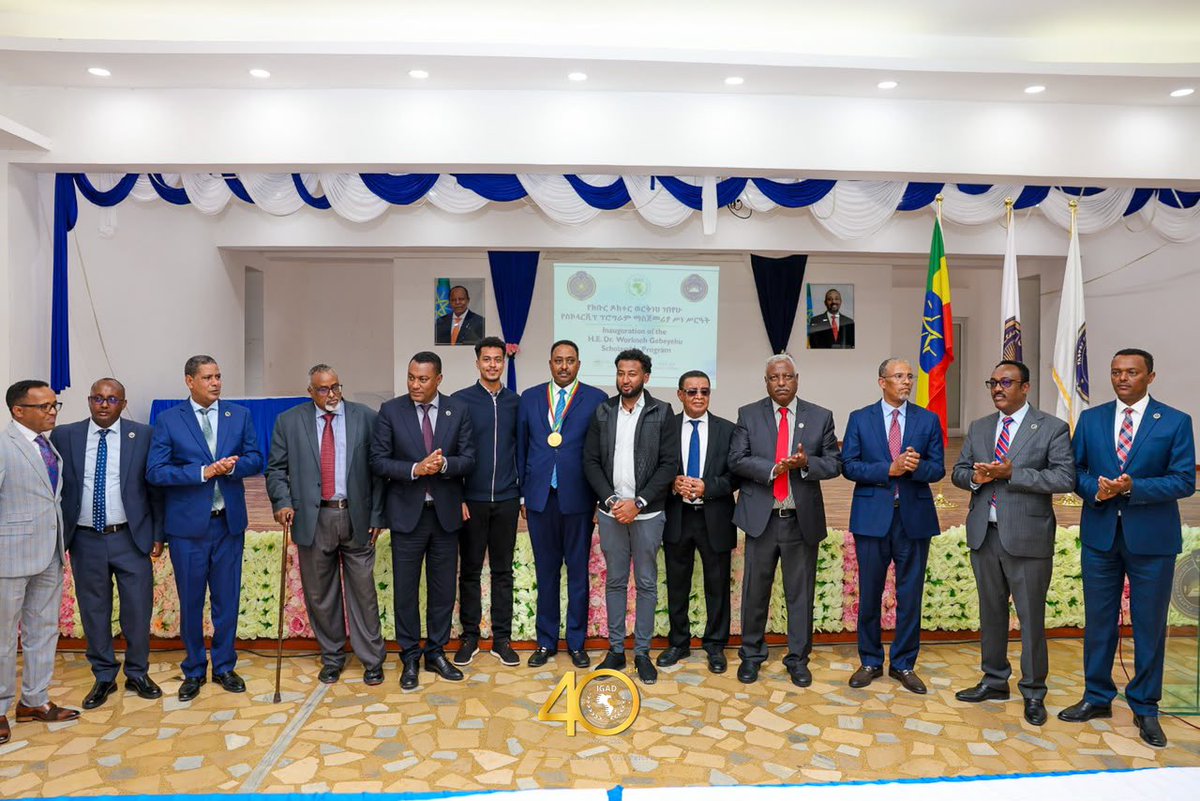 MAWareSO's tweet photo. Glad to witness as the Ethiopian Federal Police (EFP) honors IGAD Executive Secretary @DrWorkneh by establishing, in his name,  a new forensic science scholarship at the Crime Investigation Academy of the Ethiopian Police University (EPU) in Sandafa, Ethiopia.

According to Ethiopian Federal Police the programme has been created to recognise Dr. Workneh Gebeyehu’s exemplary leadership, dedicated service, and significant contributions to the Ethiopian Federal Police (EFP), public service to Ethiopia, and his relentless commitment toregional integration to the IGAD region.

The entire IGAD family is proud of this recognition, and on their behalf, I congratulate His Excellency on this achievement.